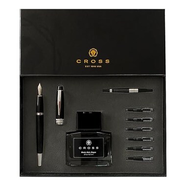 Cross Bailey Refillable Fountain Presented in a Premium Gift Box Medium Point Black Ink Black