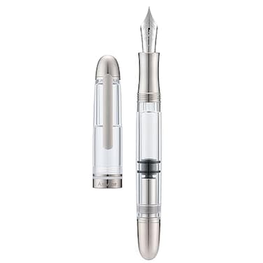 Asvine P36 Titanium Fountain Pen Piston Filling Bock Extra Fine Nib Clear Transparent Acrylic Smooth Writing Signature Pen Case Gift Set