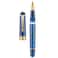 Asvine P20 Piston Fountain Pen Galaxy Blue Resin Iridium Medium Nib Gold Trim Smooth Writer Collection with Case Set