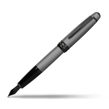 Cross Bailey Matte Gray Lacquer Fountain Pen with Polished Black PVD Appointments