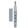 HONG DIAN D1 Piston Fountain Pen Fine Soft Nib Silver Blue Hollow Skeleton Resin Pen with Metal Case Set
