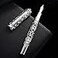 HONG DIAN D1 Piston Fountain Pen Extra Fine Nib Hollow Skeleton Resin Pen with Metal Case Set Silver