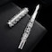 HONG DIAN D1 Piston Fountain Pen Extra Fine Nib Hollow Skeleton Resin Pen with Metal Case Set Silver