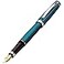 Xezo Incognito Fountain Pen Fine Nib Deep Blue Lacquer with Pure Platinum Plating Handcrafted Limited Edition Serialized