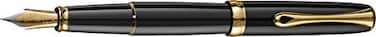 Diplomat Excellence A2 Trim Fountain Pen with Steel Medium Nib Black LacquerGold