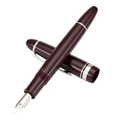 erofa Majohn P136 Piston Fountain Pen 11mm Stub Nib with Box Red Resin Writing Pen Set