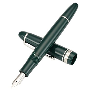 erofa Majohn P136 Piston Fountain Pen Fine Nib with Box Green Resin Writing Pen Set