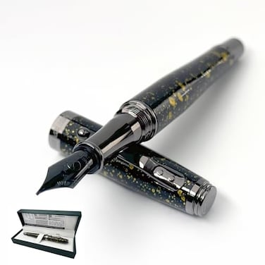 Monteverde Invincia Vega Starlight Yellow Fountain Pen Medium Nib Bold Design Premium Writing Instrument