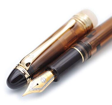 czxwyst 699 Negative Pressure Vaccum Filling Fountain Pen Original Box Brown with Solid Grip Fine Nib 05mm