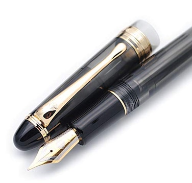 czxwyst 699 Negative Pressure Vaccum Filling Fountain Pen Original Box Black with Golden Clip and Solid Grip Medium Nib 07mm