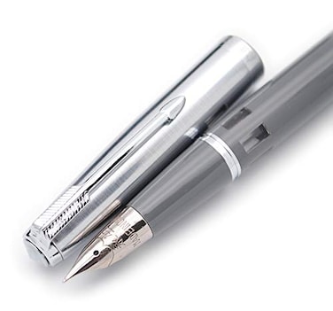 czxwyst 601A Steel Cap Vacumatic Fountain Pen Battleship Grey with ink window