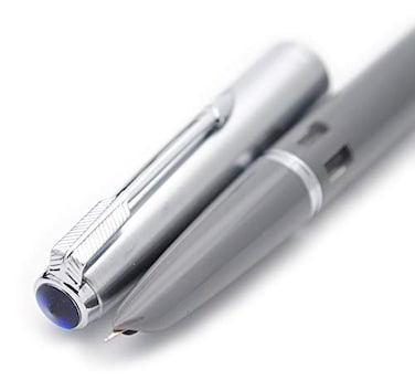 czxwyst 2019 New Version 601 Steel Cap Vacumatic Double Bead Fountain Pen Battleship Grey with ink window