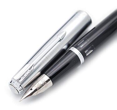 czxwyst 601A Steel Cap Vacumatic Fountain Pen Black with ink window