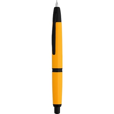 erofa Majohn A1 Press Fountain Pen Fine Nib with Box Retractable Orange Metal Ink Pen with Converter Writing Set Black Clip Version
