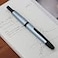 erofa Majohn A1 Press Fountain Pen Fine Nib with Box Retractable Light Blue Metal Ink Pen with Converter Writing Set Black Clip Version