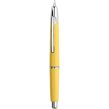 erofa Majohn A2 Press Fountain Pen Extra Fine Nib with Box Retractable Yellow Resin Ink Pen with Converter Writing Pen Set Silver Clip Version