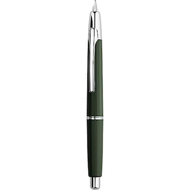 erofa Majohn A2 Press Fountain Pen Extra Fine Nib with Box Retractable Green Resin Ink Pen with Converter Writing Pen Set Silver Clip Version