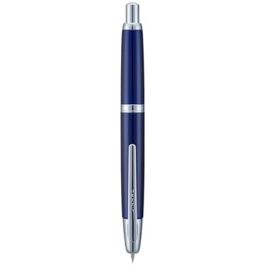Wikult Jinhao 10 Press Fountain Pen with Box Dark Blue Retractable Extra Fine Nib with Ink Converter Set Silver Clip
