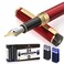 Dryden Designs Fountain Pen Medium Nib Gift Pouch with 24 Ink Cartridges MCM Red