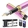 Dryden Designs Fountain Pen Medium Nib Gift Pouch with 24 Ink Cartridges MCM Luscious Pink