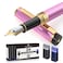 Dryden Designs Fountain Pen Medium Nib Gift Pouch with 24 Ink Cartridges MCM Luscious Pink