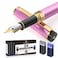Dryden Designs Fountain Pen Medium Nib Gift Pouch with 24 Ink Cartridges MCM Luscious Pink