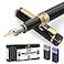 Dryden Designs Fountain Pen Medium Nib Gift Pouch with 24 Ink Cartridges MCM Intense Black