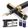 Dryden Designs Fountain Pen Medium Nib Gift Pouch with 24 Ink Cartridges MCM Intense Black