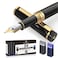 Dryden Designs Fountain Pen Medium Nib Gift Pouch with 24 Ink Cartridges MCM Intense Black