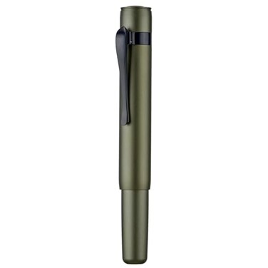 HONG DIAN M2 Black Forest Mini Fountain Pen Extra Fine Soft Nib Sleek Shape Aluminium Short Pocket Travel Pen Army Green