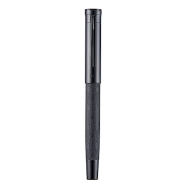 HONG DIAN Black Forest Max Fountain Pen TitaniumCoated Medium Nib Chinese Knot Engraving Smooth Writing Pen with Converter and Metal Pen Case Set