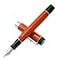 Lanxivi Jinhao Classic Fountain Pen with Jinhao Stamp Orange Red Celluloid Silver Trim Medium Nib with Conveter and Pen Case Set