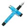 Lanxivi Jinhao 100 Fountain Pen Classic Style Sky Blue Acrylic Fine Point with Converter and Silver Trim Pen Case Set