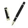 Lanxivi Classic Fountain Pen Vivid Black Celluloid with Jinhao Stamp Medium Nib with Conveter and Pen Case Set