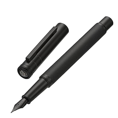Asvine Matte Black Forest Fountain Pen Extra Fine Nib Classic Design with Converter and Metal Pen Box Set by