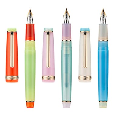 Lanxivi 3 Piece Jinhao 82 Fountain Pen Elegant Mixed Macaron Fine Point Gold Trim Pen with Converter Set