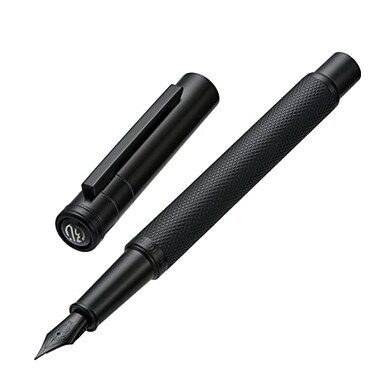 Asvine Hongdian Black Forest Fountain Pen Medium Nib Classic Design with Converter and Metal Pen Case Set