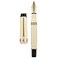 Wikult Yongsheng Junlai 930 Acrylic Fountain Pen Size 9 Medium Nib with Piston Filling System Ivory White Fence Ink Tank with Flat Top Design Smooth Writing Pen Gold Trim