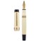 Wikult Yongsheng Junlai 930 Acrylic Fountain Pen Size 9 Medium Nib with Piston Filling System Ivory White Fence Ink Tank with Flat Top Design Smooth Writing Pen Gold Trim