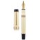 Wikult Yongsheng Junlai 930 Acrylic Fountain Pen Size 9 Medium Nib with Piston Filling System Ivory White Fence Ink Tank with Flat Top Design Smooth Writing Pen Gold Trim