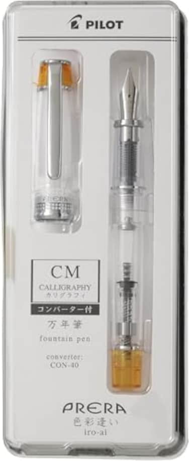 PRERA IroAi Pilot Fountain Pen Transparent Orange Calligraphy Nib PFPR1TOCM With Original Stylus Ballpoint Touch Pen