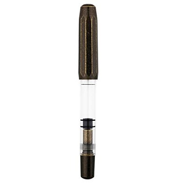 Lanxivi Majohn T1 Piston Fountain Pen Medium Nib Vintage Brass Transparent Acrylic Large Ink Capacity Writing Gift Box