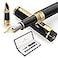Dryden Designs Fountain Pen Medium Nib and Fine Nib Includes Luxury Box 6 Ink Cartridges 3 Black 3 Blue and Ink Refill Converter Intense Black