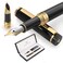 Dryden Designs Fountain Pen Medium Nib and Fine Nib Includes Luxury Box 6 Ink Cartridges 3 Black 3 Blue and Ink Refill Converter Intense Black