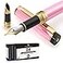 Dryden Designs Fountain Pen Medium and Fine Nibs Includes 24 Ink Cartridges and Ink Refill Converter Consistent Writing Smooth Flow Luscious Pink