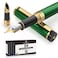 Dryden Designs Fountain Pen Medium and Fine Nibs Includes 24 Ink Cartridges and Ink Refill Converter Calligraphy Pen Consistent Writing Smooth Flow Emerald Green