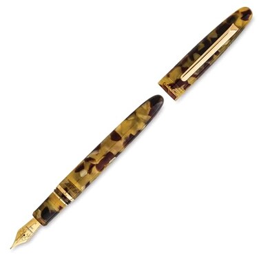 Esterbrook Estie Tortoise E136 Yellow Fountain Pen Medium Nib Size Acrylic MultiColoured