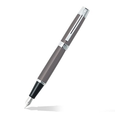 Sheaffer 300 Chrome Plate Trim Fountain Pen Medium Nib Metallic Grey E0932953