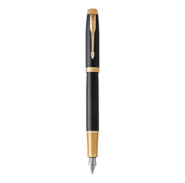 PARKER IM Fountain Pen Premium Black Medium Nib with Blue Ink Refill 1931653