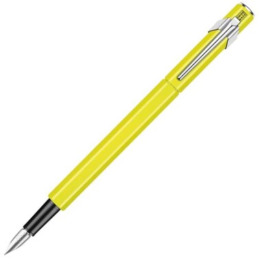 Caran d'Ache Caran dAche Medium Fountain Pen Medium Point 849 0840470 Fluorescent Yellow Dual Use Genuine Imported